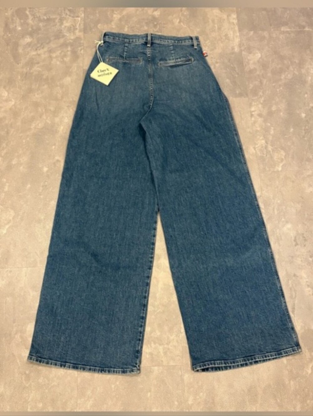 MOTHER x Clare V The Pleated Belle Prep Heel Playing in Paris Wide Leg 29 NWT - Picture 5 of 12